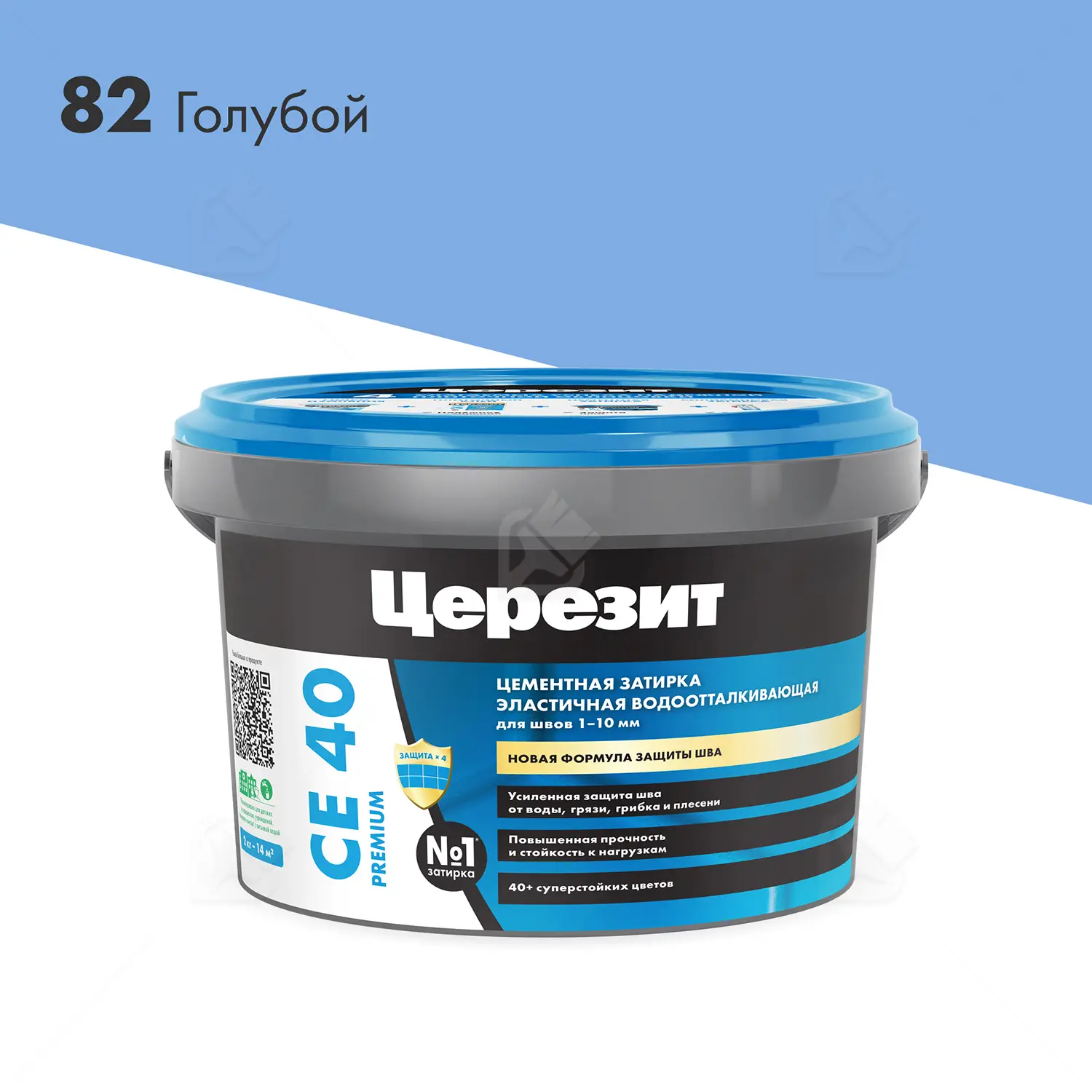 Затирка для швов до 10 мм водоотталкивающая Церезит СЕ 40 Аквасатик 82 голубая 2 кг