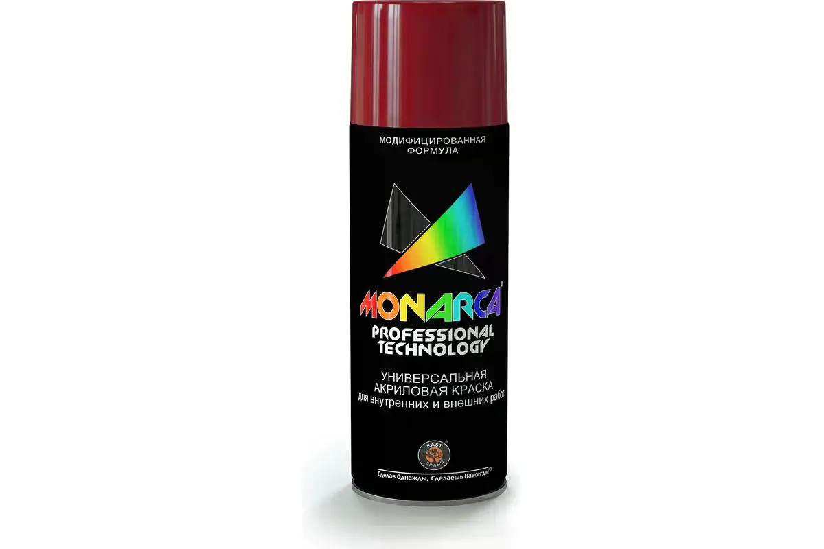 Краска универсальная аэрозольная акриловая Eastbrand Monarca RAL 3005 красное вино 520 мл.