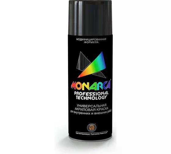 Краска универсальная аэрозольная акриловая Eastbrand Monarca матовая RAL 9005 черная 520 мл.