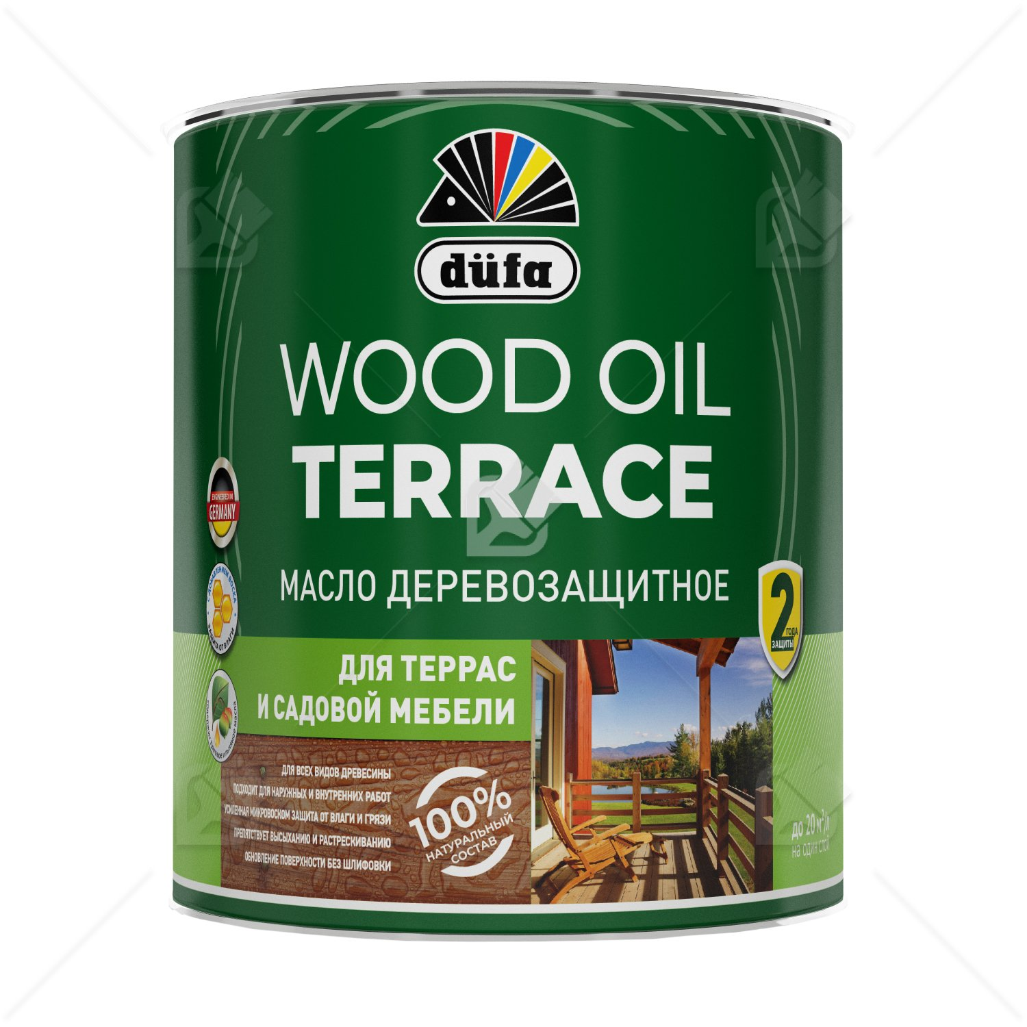 Масло деревозащитное для террас и садовой мебели Dufa Wood Oil Terrace бесцветный 0,8 л