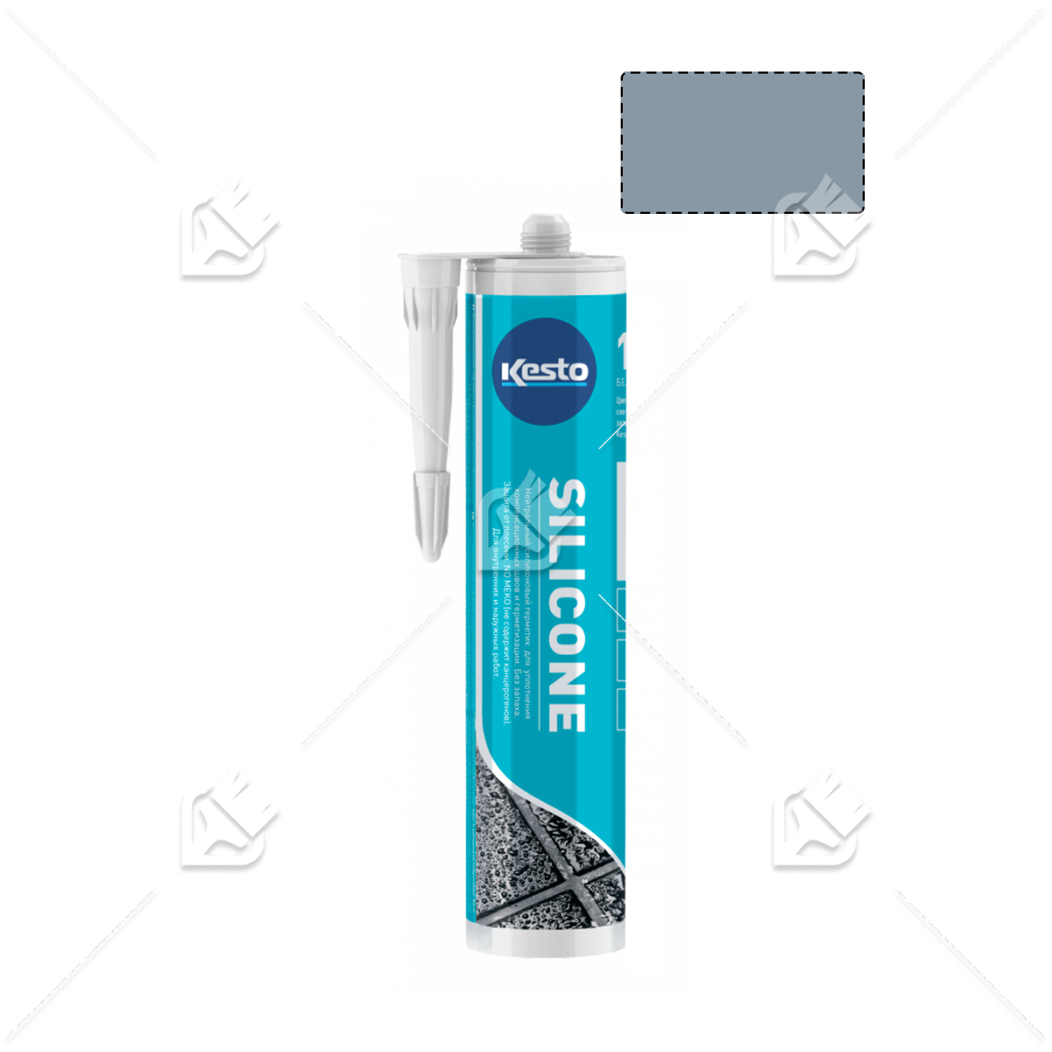 Герметик силиконовый санитарный нейтральный Kesto Silicone 42 сине-серый 310 мл