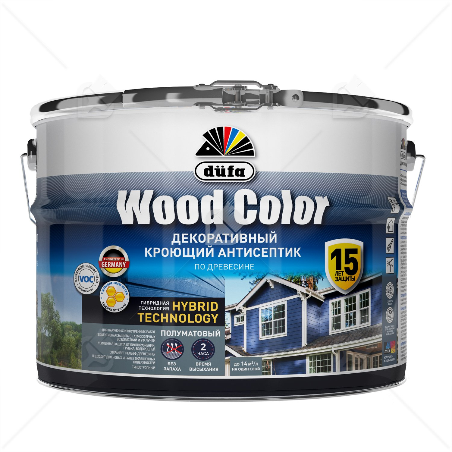 Кроющий антисептик Dufa Wood Color база 1 9 л