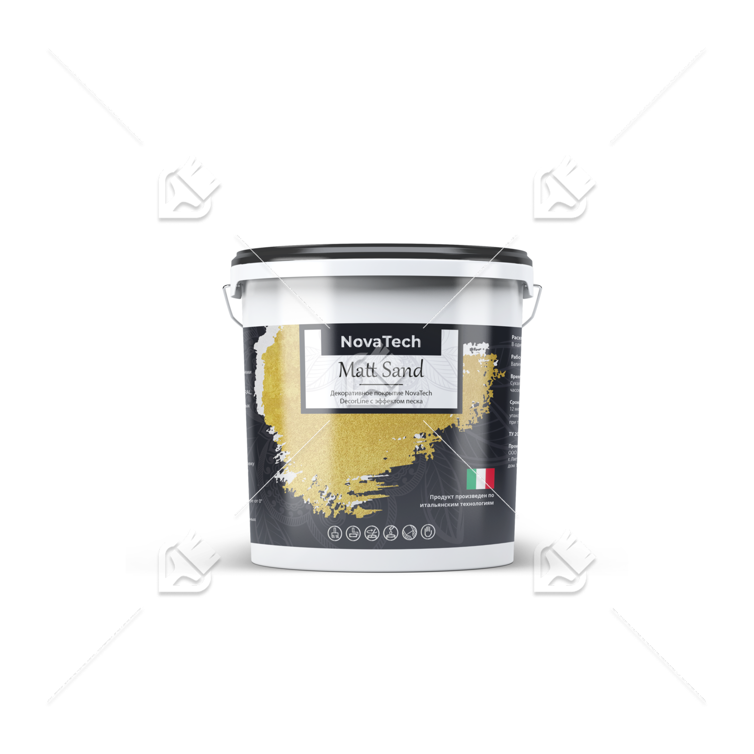 Покрытие декоративное NovaTech Matt Sand с эффектом песчаных вихрей матовый 1 л