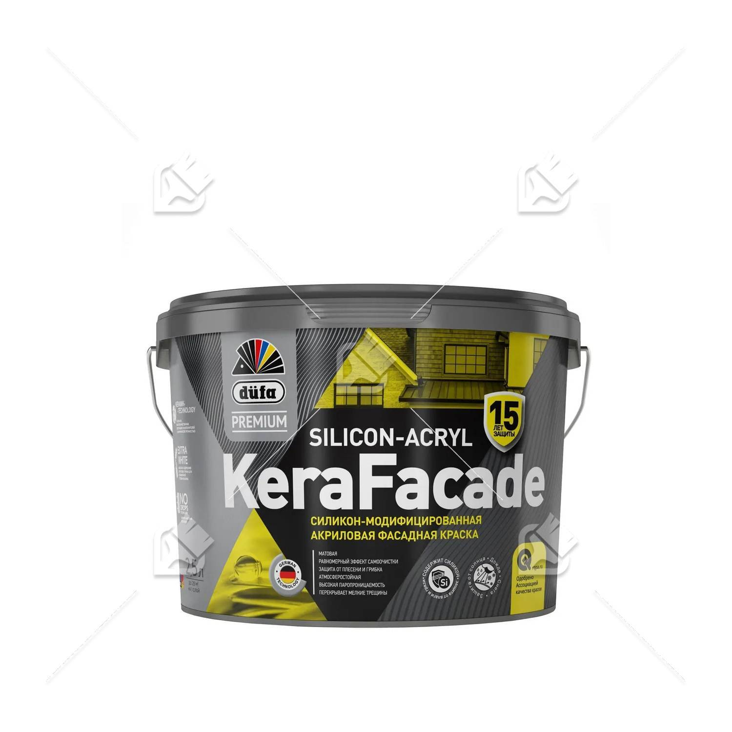 Краска фасадная акриловая силикон-модифицированная Dufa Premium Kerafacade матовая база 3 2,5 л