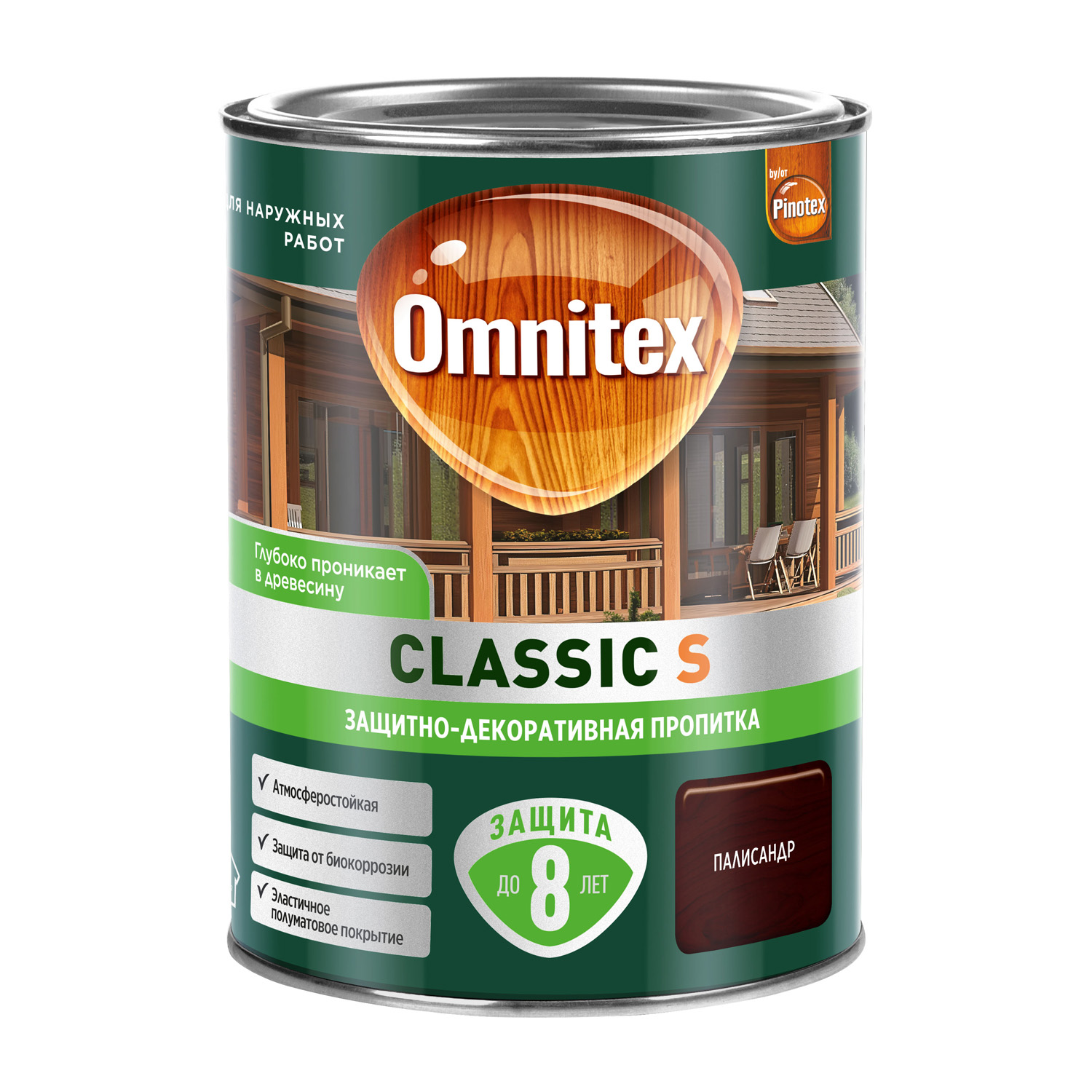 Защитно-декоративная пропитка Omnitex Classic S Палисандр 0,9л
