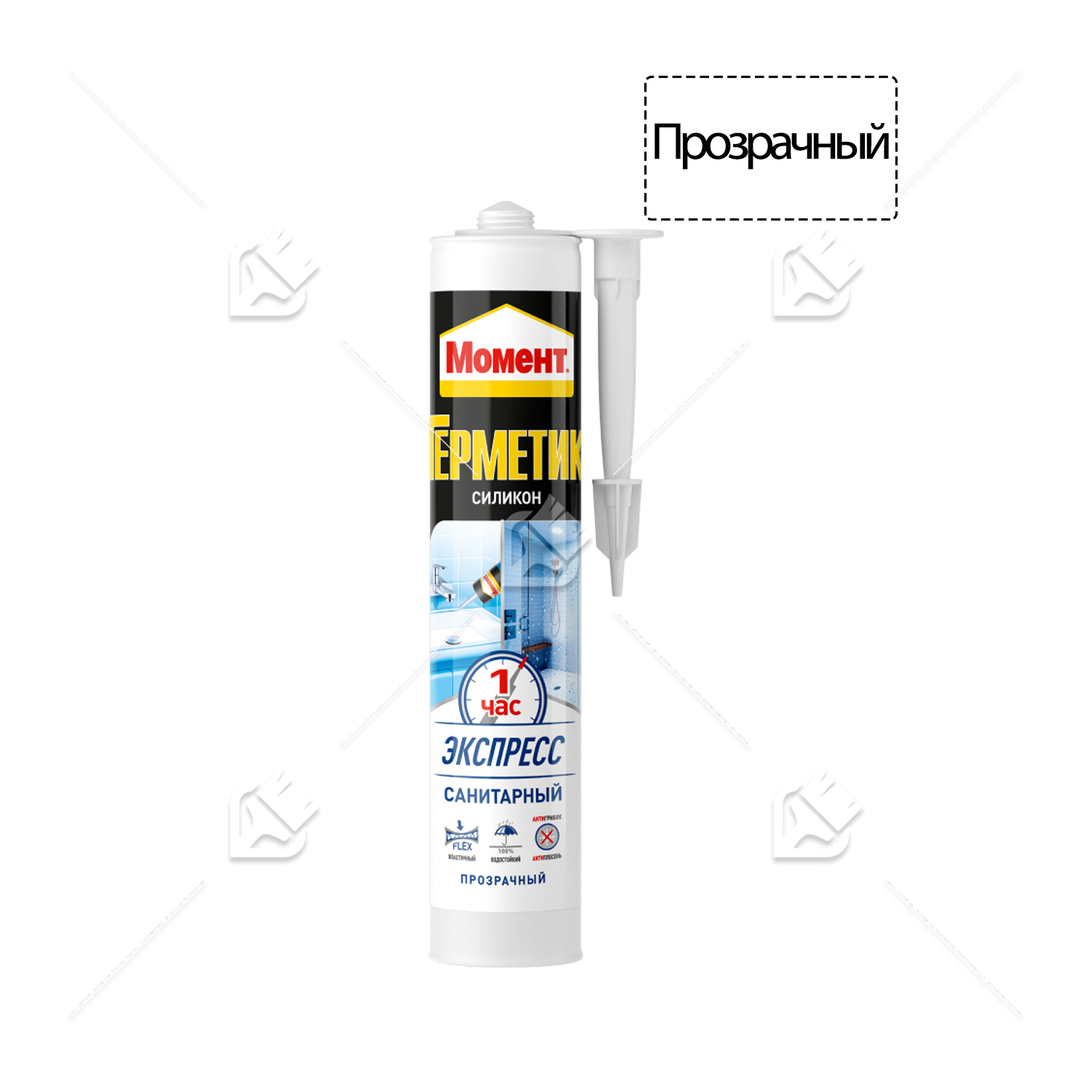 Герметик силиконовый санитарный Момент Экспресс прозрачный 280 мл.
