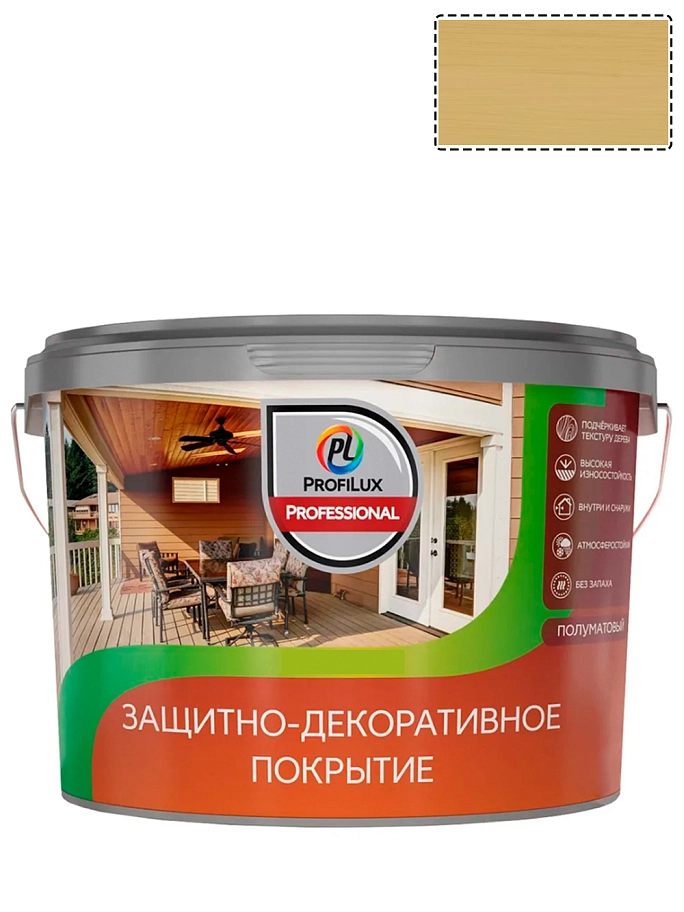 Лак для деревянных панелей акриловый защитно-декоративный Profilux Professional сосна 9 л