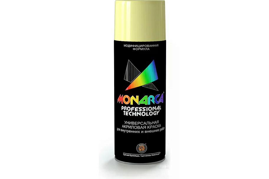 Краска универсальная аэрозольная акриловая Eastbrand Monarca RAL 1014 слоновая кость 520 мл.