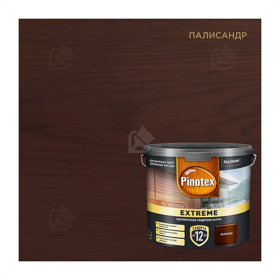 Пропитка декоративная для защиты древесины Pinotex Extreme палисандр полуматовая 2,5 л