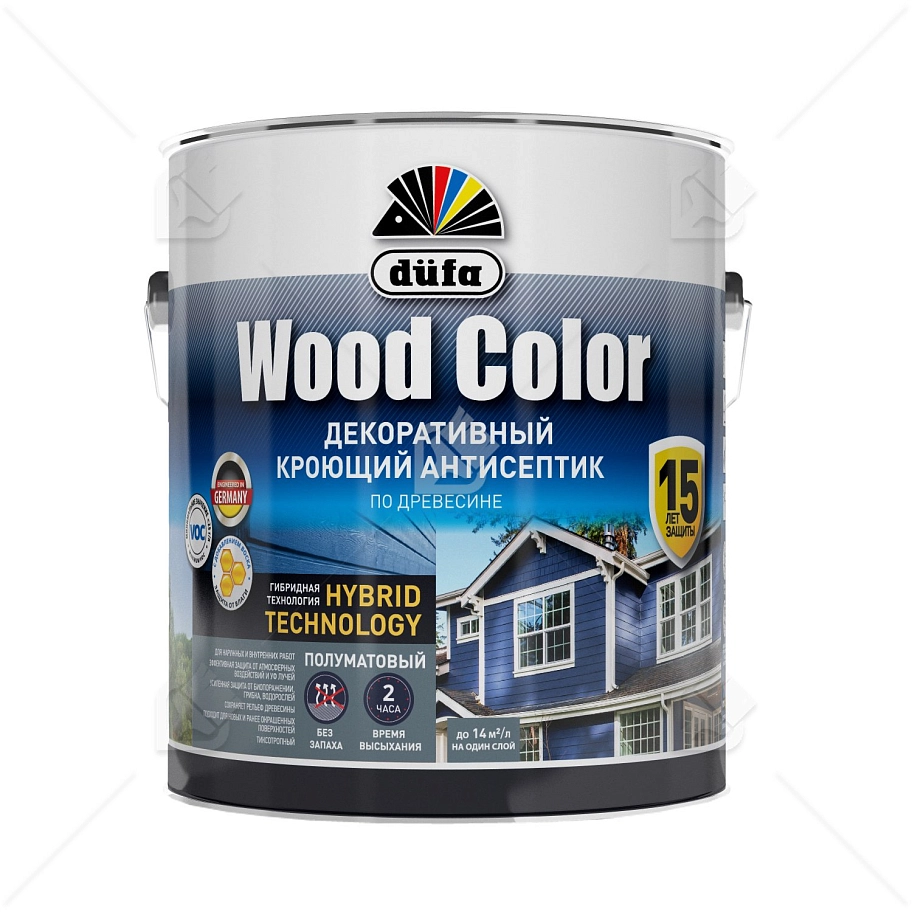Кроющий антисептик Dufa Wood Color темный шоколад 2,5 л