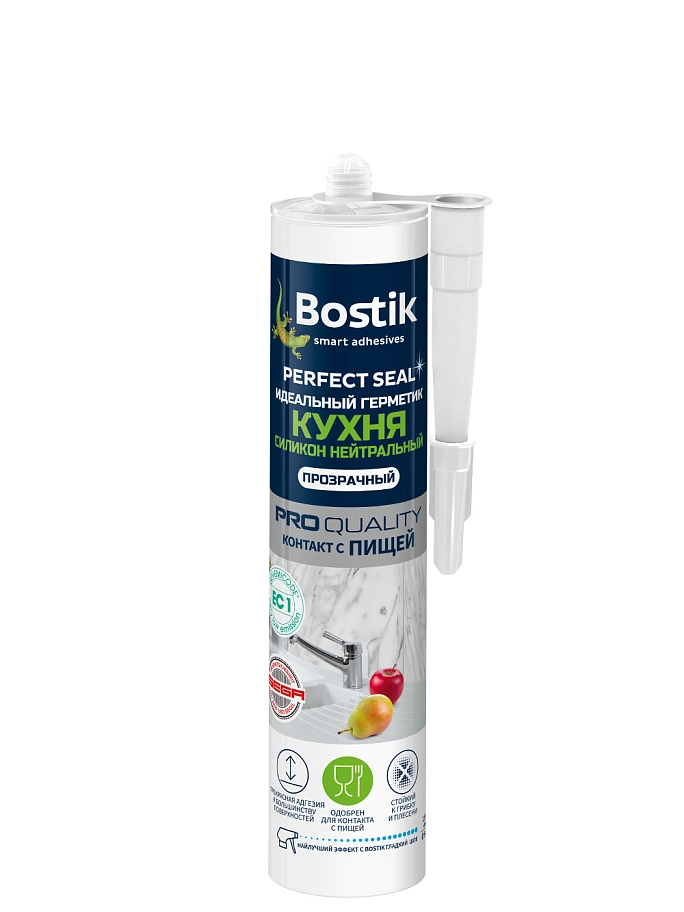 Герметик силиконовый для кухни Bostik Perfect Seal Нейтральный прозрачный 280 мл