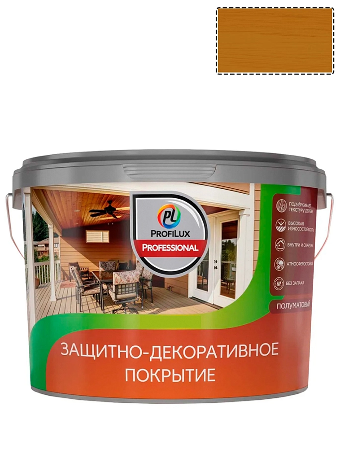 Лак для деревянных панелей акриловый защитно-декоративный Profilux Professional тик 2,5 л