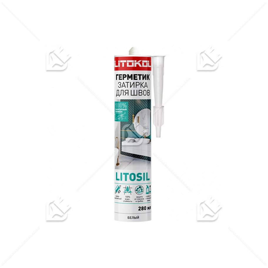 Герметик санитарный силиконовый Litokol Litosil белый 280 мл