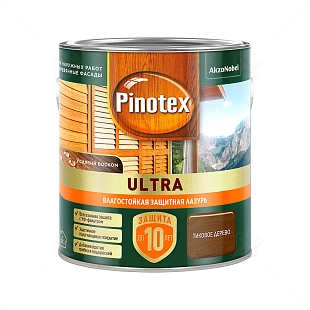 Пропитка декоративная для защиты древесины Pinotex Ultra AWB полуглянцевая тик 2,5 л
