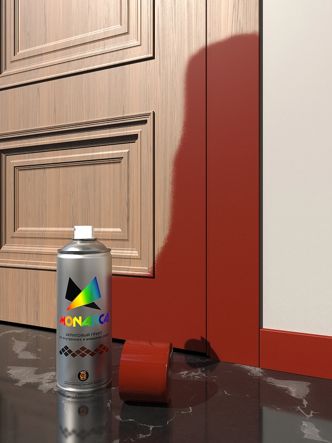 Грунт универсальный аэрозольный акриловый Eastbrand Monarca RAL 8012 красно-коричневый 520 мл. 