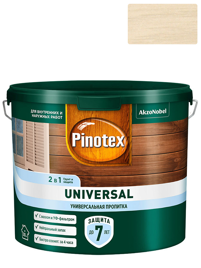 Pinotex Universal 2 в 1 универсальная пропитка для древесины Берёза 2,5 л