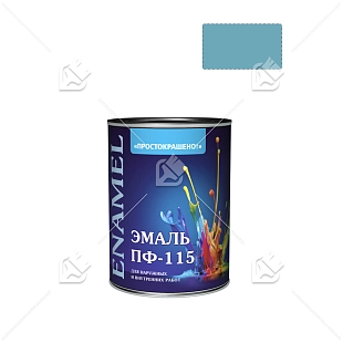 Эмаль ПФ-115 универсальная алкидная Простокрашено голубая 0,8 кг