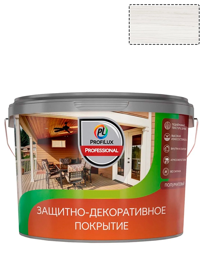 Лак для деревянных панелей акриловый защитно-декоративный Profilux Professional белый 9 л