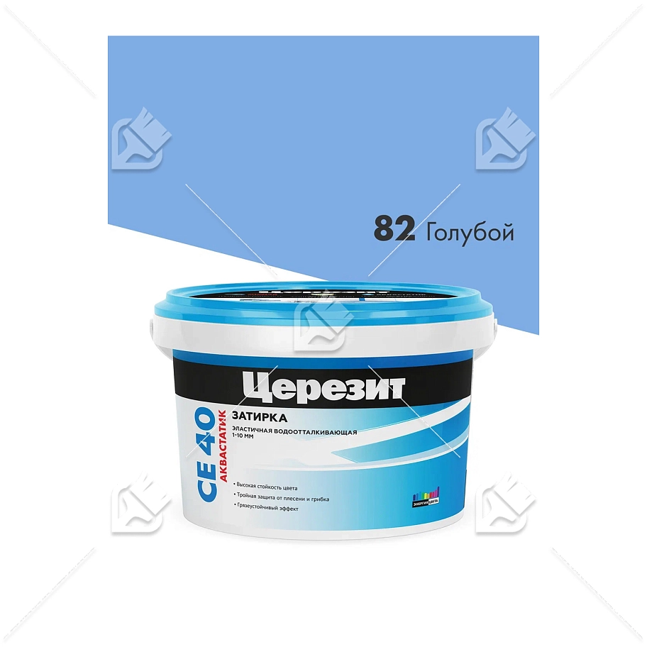 Затирка для швов до 10 мм водоотталкивающая Церезит СЕ 40 Аквасатик 82 голубая 2 кг