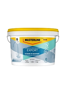 Краска для кухни и ванной латексная Masterline матовая база BW 2,5л