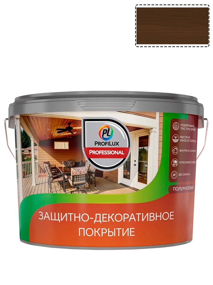 Лак для деревянных панелей акриловый защитно-декоративный Profilux Professional палисандр 9 л