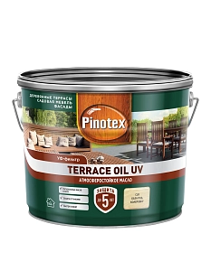 Масло для защиты древесины атмосферостойкое Pinotex Terrace Oil UV бесцветное 9 л