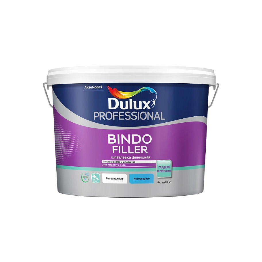 Шпатлевка для стен и потолков Dulux Professional Bindo Filler финишная 8,6 л./15 кг.