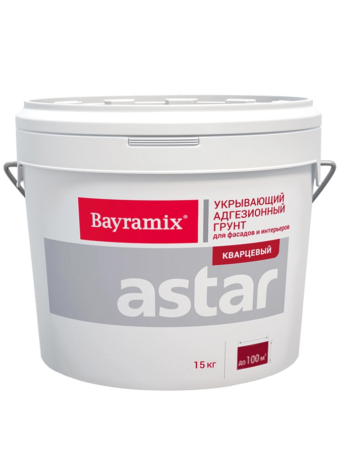 Bayramix Astar грунт с кварцевым наполнителем для внутренних и наружных работ 15кг (В1-белая база)