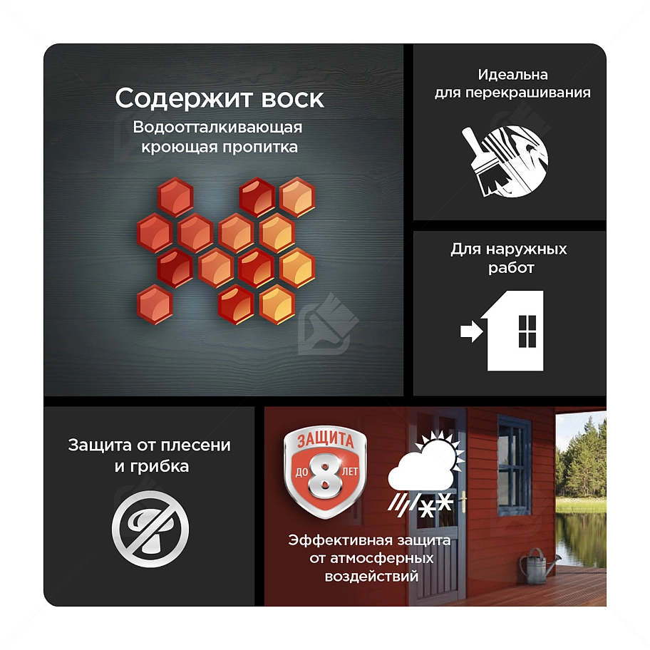 Пропитка декоративная для защиты древесины Pinotex Original база BW 2,7 л.