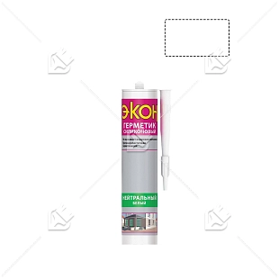 Герметик силиконовый нейтральный универсальный Экон белый 280 мл.