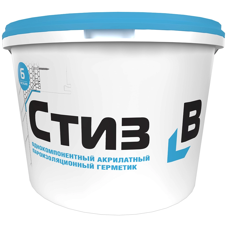 Герметик акрилатный пароизоляционный Сази Стиз В белый 7 кг