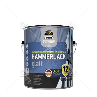 Эмаль на ржавчину Dufa Premium Hammerlack 3-в-1 гладкая База 3 (2,5 л)