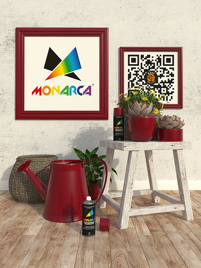 Краска универсальная аэрозольная акриловая Eastbrand Monarca RAL 3011 коричнево-красная 520 мл.