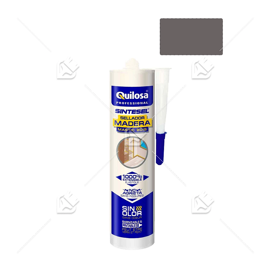 Герметик акрил-силиконовый для дерева Quilosa Madera Sintesel темно-серый дуб 280 мл.