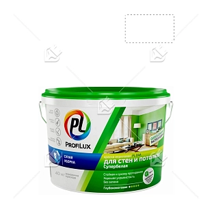 Краска для стен и потолков акриловая Profilux ВД краска PL- 04А глубокоматовая белая 40 кг.