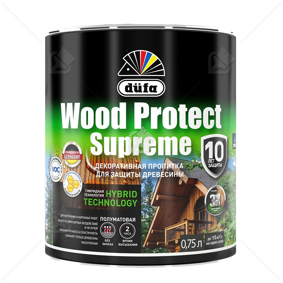 Пропитка декоративная для защиты древесины Dufa Wood Protect Supreme орех 0,75 л