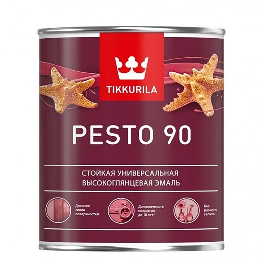 Эмаль универсальная Tikkurila PESTO 90 A высокоглянцевая 0,9л