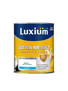 Краска для кухни и ванной латексная Luxium Ultra Resist матовая база BW 1 л