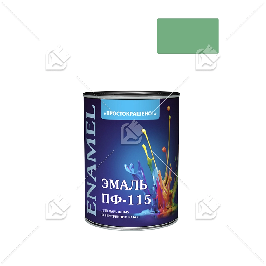 Эмаль ПФ-115 универсальная алкидная Простокрашено светло-зеленая 0,8 кг
