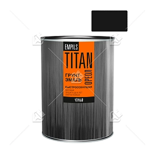 Грунт-эмаль для металлических поверхностей быстросохнущая Ореол Титан гладкая матовая чёрная RAL 9005 0,9 кг