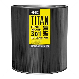 Грунт-эмаль для металлических поверхностей 3 в 1 Ореол Titan гладкая графитовый серый RAL 7024 2 л