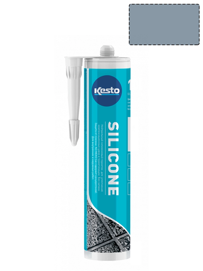 Герметик силиконовый санитарный нейтральный Kesto Silicone 42 сине-серый 310 мл
