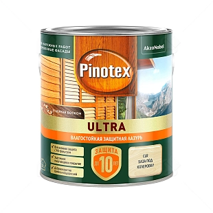 Пропитка декоративная для защиты древесины Pinotex Ultra AWB полуглянцевая бесцветная 2,5 л