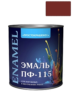 Эмаль ПФ-115 универсальная алкидная Простокрашено глянцевая красная 2,7 кг