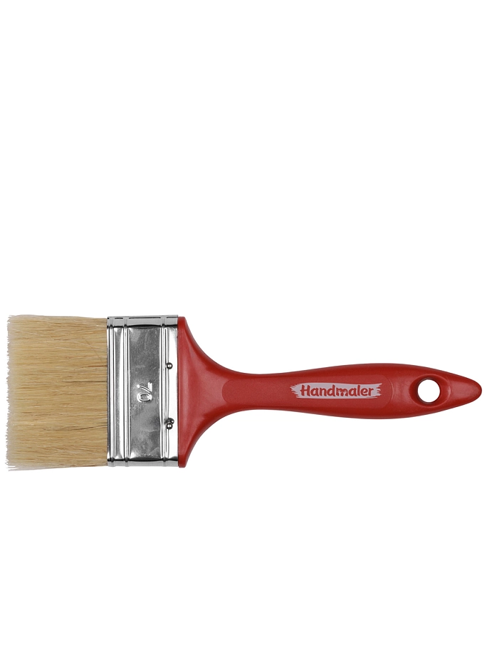 Кисть плоская Handmaler Red светлая смешанная щетина пластиковая ручка 70 мм.