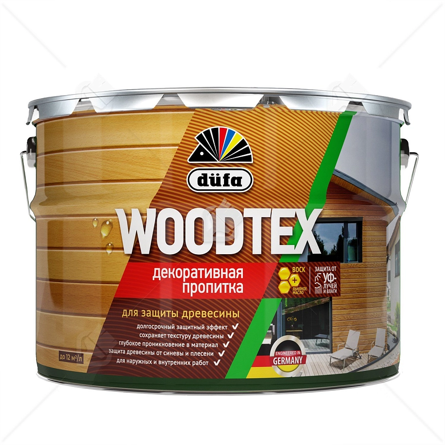 Пропитка декоративная для защиты древесины алкидная Dufa Woodtex палисандр 9л