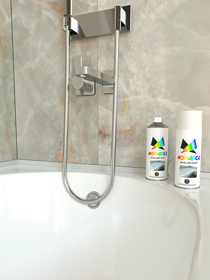 Эмаль для ванн аэрозольная Eastbrand Monarca глянцевая белый 520 мл.