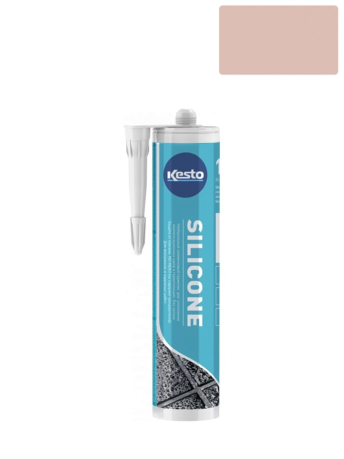 Герметик силиконовый санитарный нейтральный Kesto Silicone 29 светло-бежевый 310 мл