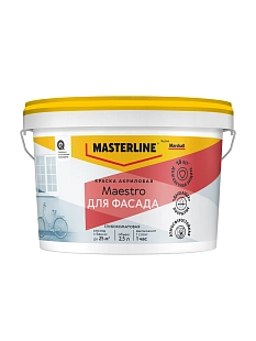 Краска фасадная акриловая Masterline Maestro глубокоматовая база ВС 2,5 л
