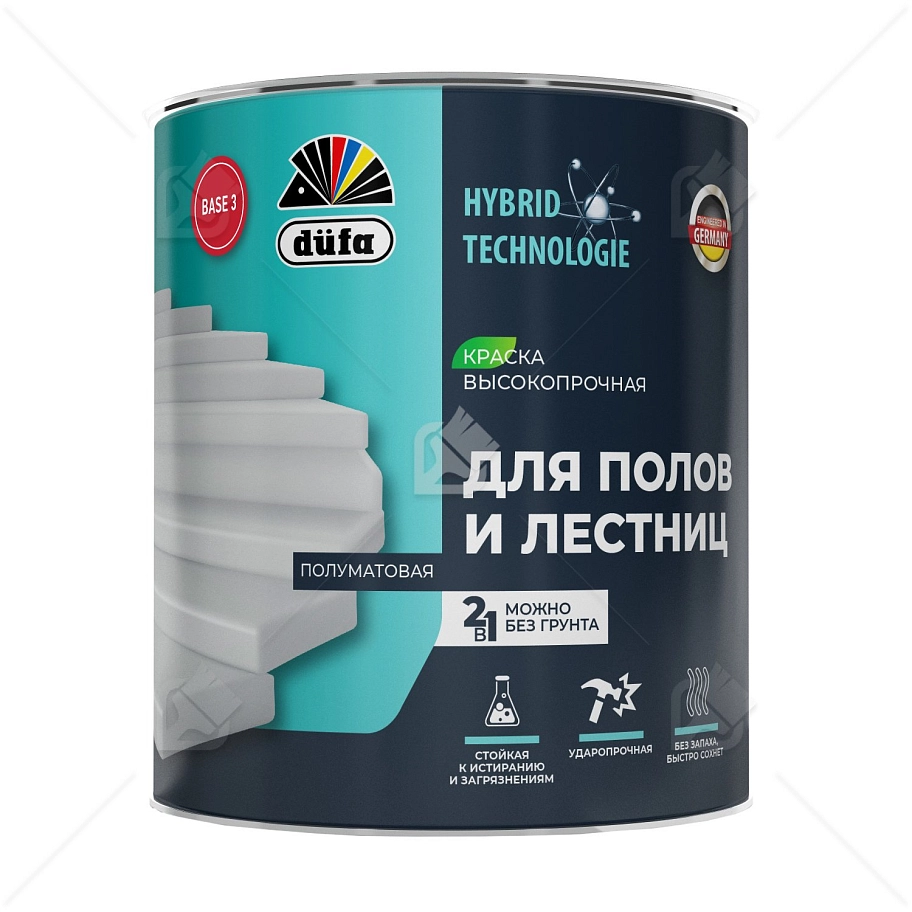 Эмаль для полов и лестниц Dufa акриловая полуматовая база 3 1,75 л
